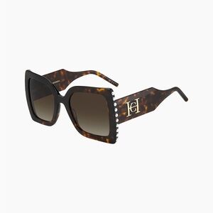 Carolina Herrera Oversized Tortoise Sunglasses